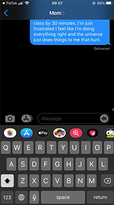 ROSIE cries to mom on text messages